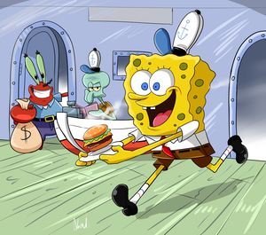 At the Krusty Krab by CobaltPie
