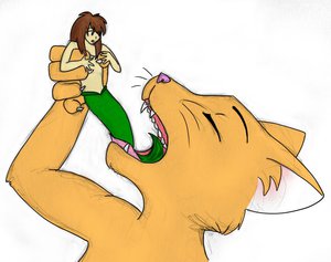 [vore] Cat eats a fish by lycovore
