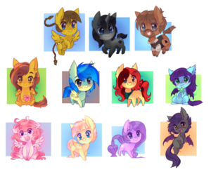 chibi pony batch by Raikissu