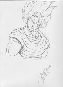 Serious stare Goku by jwolk09