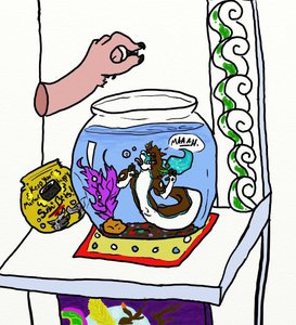 Feeding the dogfish by Wubbins