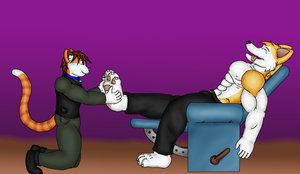 Enjoying husky paws by Mat