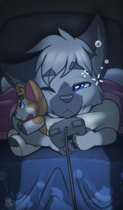 Falling asleep in bed by YuniWusky
