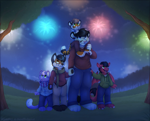 Watching the fire works. by Landis