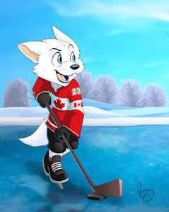 Pent playing Hockey by pandapaco