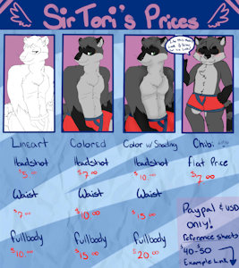 Sir Tori 2016 price sheet by SirTori
