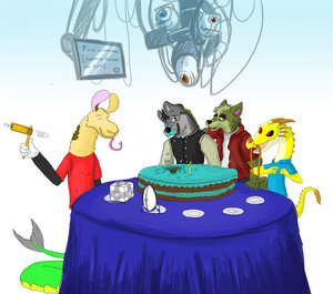 Cumple lobuno con amigos by SableSilverClaw