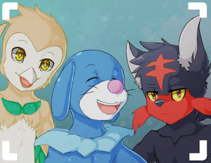Rowlet,Popplio, and Litten&nbsp;&nbsp;by littlerager