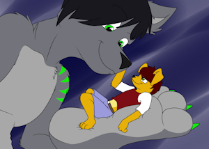 Little Buddy Big Foot by alomo34