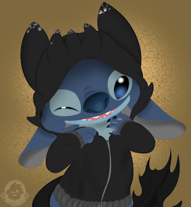 Stitch in a toothless hoodie. {Colored} by Kieba
