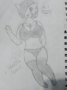 First Gardevoir Sketch by shockingsparkz