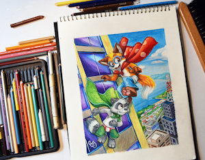 SuperArt and DynoBiro by pandapaco