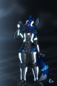 Tron Doggo by bluecoffeedog