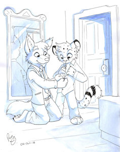 Getting used to clothes, by PandaPaco by Salmy