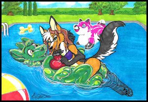 Pool time fun by wolfy28