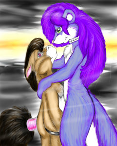 Holding my Daddy Horse Plushie by Lizzyroo