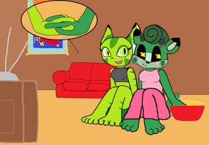 Sassy Green Girlfriends sleepover by mepwep
