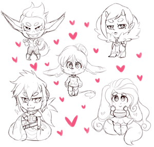 Bunion n' Friends Doodles by ChobiLuck