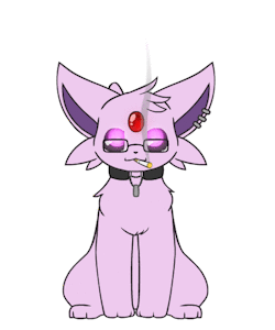 Sitting Espeon by MyrEspeon