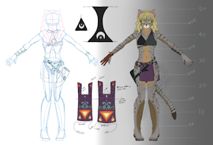 Mau Solis Reference Sheet (Version 1) by PixelPenguin