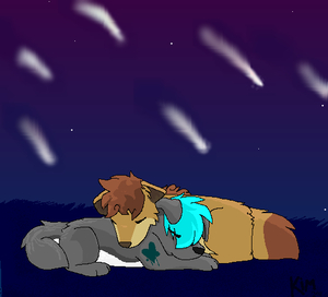 Meteor Shower by xValentineWolf
