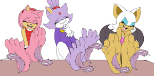 Sonic Girls' Feathery Tickles by wtfeather by LouisEugenioJR1990