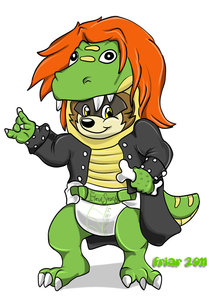 Diapered Rock Stars: Hysi as Herra Hevisaurus by Friar