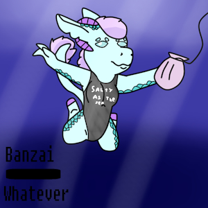 Banzai swimming by Fuzzumz