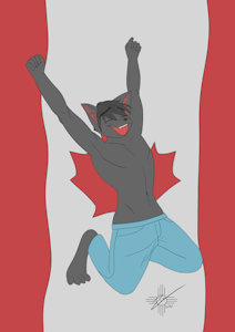 Canada Day gift for Black-Kitten by Zia