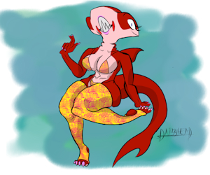 Hammerhead shark girl by LootyBewdy