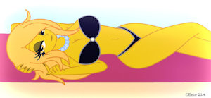 Sexy EQGirl Golden lust at the beach by fullmetalvash