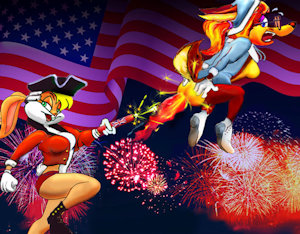 Dos Coyotes; Yankee Doodle Fanny by mreiof