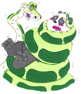 Coils and Hypnosis: Kaa and Panda by KnightRayjack