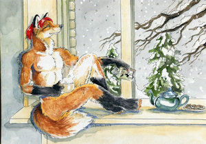 Reyos relaxing and reading by Reyos