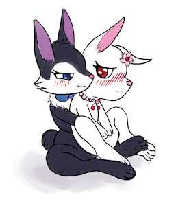Luea cuddling Ruby by TairenuKitty