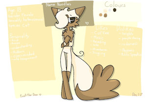 Noodles: Ref sheet by FluffButtowo