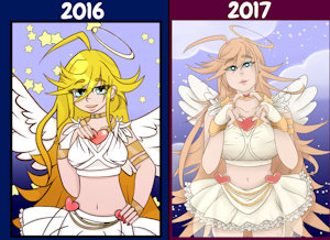 Two comparisons of how far my work has come by Twiggler