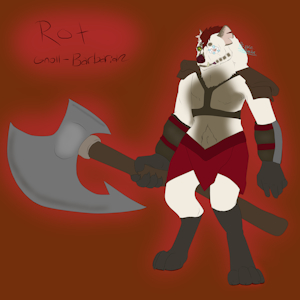 Gnoll Barbarian by PsykeTheSmilodon