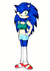 Sonica the hedgehog lady by JessyHarinezumi