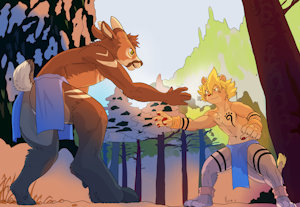 Sparring in the Forest by rylo