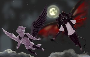 Soaring through the sky by CanaWolf