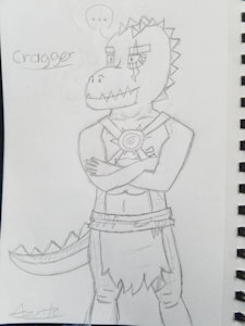 Rough sketch of cragger the cute crocodile nwn by Azuritefurry3747