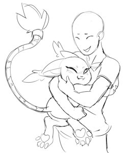 Gatomon hug by PixieShark