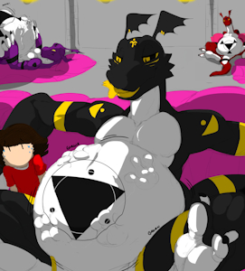 Quick Doodle - Guilmon Pit 2 by Heartman98