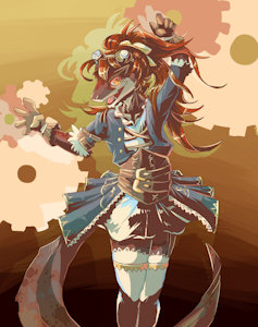 Steampunk Girl by CaveGeckoSol