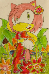 Amy Rose- Beach Postcard by mokuita