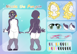 Nicola the Penguin Ref Sheet by EmpressPengi