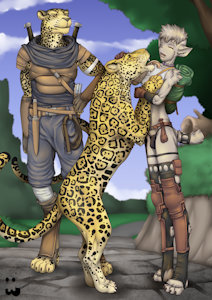 travelers crossing by titan