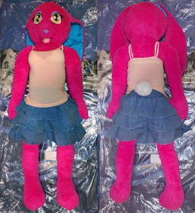[commission] anthro rabbit girl plush by Retired1