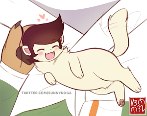 Tiny Darnell on Buddy's lap by myaoduixa